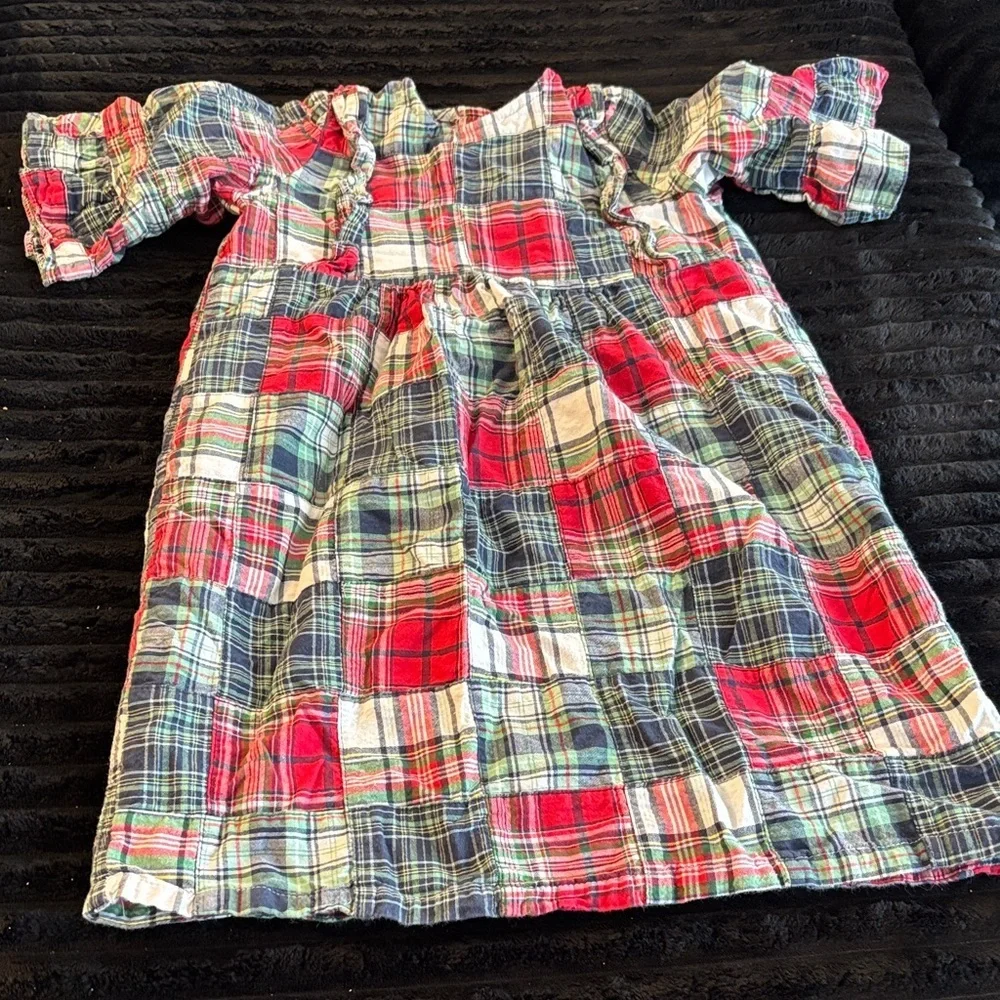 Plaid Long-Sleeve Dress